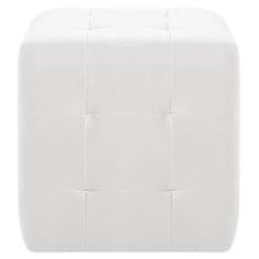 Vidaxl Tabure 2 kosa bel 30x30x30 cm umetno usnje