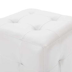 Vidaxl Tabure 2 kosa bel 30x30x30 cm umetno usnje