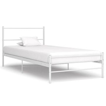 Vidaxl Posteljni okvir bel kovinski 90x200 cm