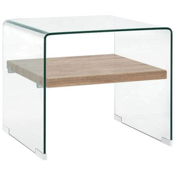 Vidaxl Klubska mizica prozorna 50x50x45 cm kaljeno steklo