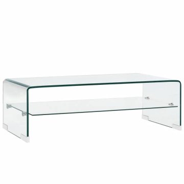 Vidaxl Klubska mizica prozorna 98x45x31 cm kaljeno steklo