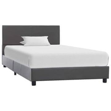 Vidaxl Posteljni okvir sivo umetno usnje 90x200 cm
