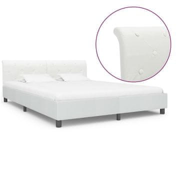 Vidaxl Posteljni okvir belo umetno usnje 180x200 cm