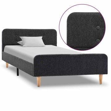 Vidaxl Posteljni okvir temno sivo platno 90x200 cm