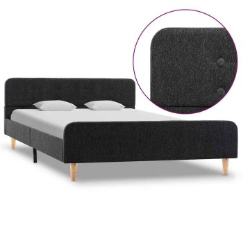 Vidaxl Posteljni okvir temno sivo platno 120x200 cm