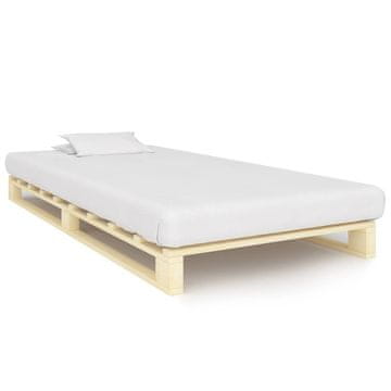 Vidaxl Posteljni okvir iz palet trdna borovina 100x200 cm