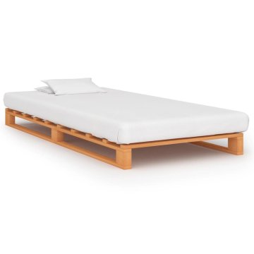 Vidaxl Posteljni okvir iz palet rjava trdna borovina 100x200 cm