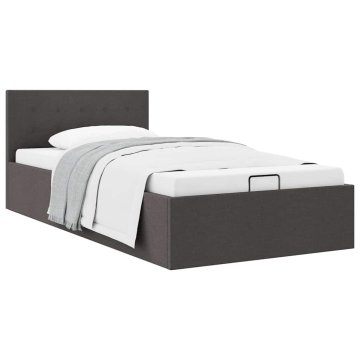 Vidaxl Dvižni posteljni okvir temno sivo blago 100x200 cm