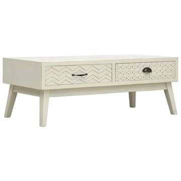 Vidaxl Klubska mizica z 2 predaloma izrezljana siva 110x50x40 cm les