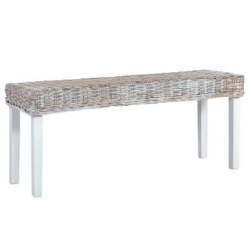 Vidaxl Klop 110 cm naraven kubu ratan in trden mangov les