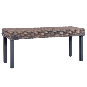 Vidaxl Klop 110 cm naraven kubu ratan in trden mangov les