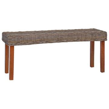Vidaxl Klop 110 cm naraven kubu ratan in trden mangov les