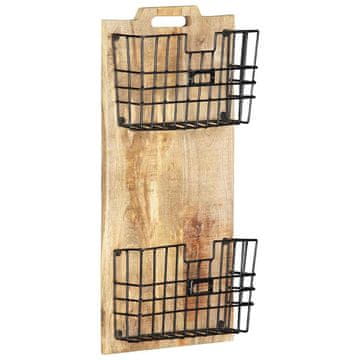 Vidaxl Stensko stojalo za revije 33x10x67 cm trden robusten mangov les