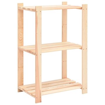 Vidaxl Stojalo s policami 3-nadstropno 60x38x90 cm borovina 150 kg