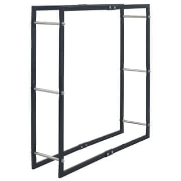 Vidaxl Stojalo za drva črno 100x25x100 cm jeklo