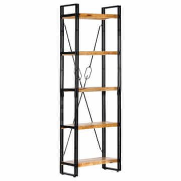 Vidaxl Knjižna omara 5-nadstropna 60x30x180 cm trden mangov les