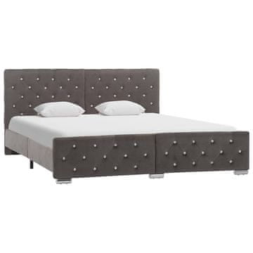 Vidaxl Posteljni okvir siv žamet 160x200 cm