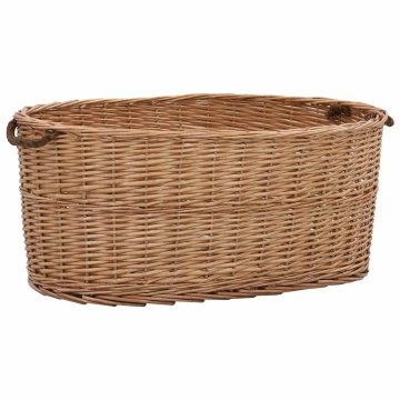 Vidaxl Košara za drva z ročaji za prenašanje 78x54x34 cm naravna vrba