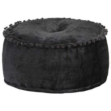 Vidaxl Okrogel tabure iz žameta 40x20 cm