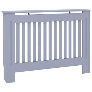 Vidaxl Pokrov za radiator siv 112x19x81,5 cm inženirski les