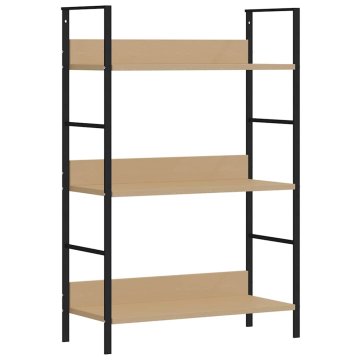 Vidaxl Knjižna polica 3-nadstropna hrast 60x27,6x90,5 cm inž. les