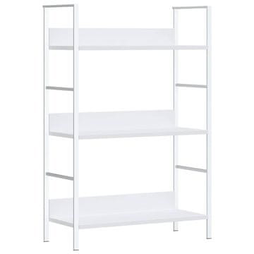 Vidaxl Knjižna polica 3-nadstropna bela 60x27,6x90,5 cm inž. les