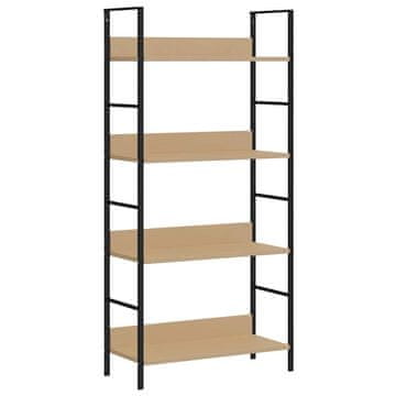 Vidaxl Knjižna polica 4-nadstropna hrast 60x27,6x124,5 cm inž. les
