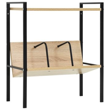 Vidaxl Knjižna polica 2-nadstropna 52x28x59 cm iverna plošča