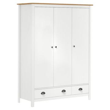 Vidaxl Garderobna omara s 3 vrati Hill Range 127x50x170 cm borovina