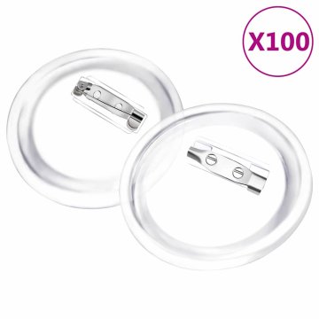 Vidaxl Gumbi za značke s priponkami 100 kompletov akril 58 mm
