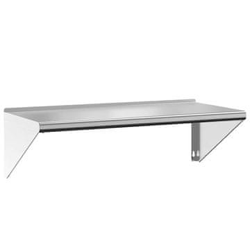 Vidaxl Stenska polica 100x45x31 cm srebrna nerjaveče jeklo
