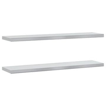Vidaxl Stenske police 2 kosa 100x23,5 cm srebrna nerjaveče jeklo