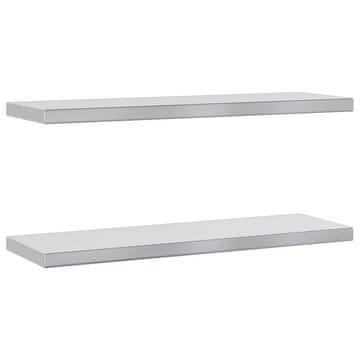 Vidaxl Stenske police 2 kosa 75x23,5 cm srebrna nerjaveče jeklo