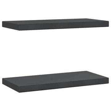 Vidaxl Stenske police 2 kosa 50x23,5 cm črna nerjaveče jeklo
