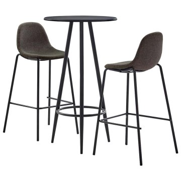 Vidaxl Barska garnitura 3-delna blago temno siva