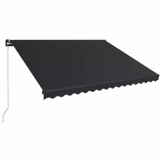 Vidaxl Ročna tenda s solarnimi LED lučkami 4,5 x 3 m Antracit