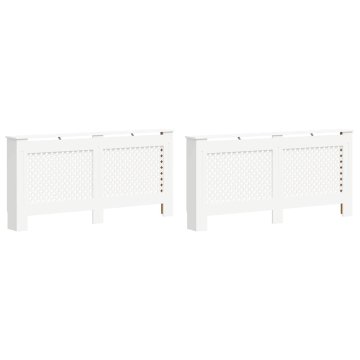 Vidaxl Pokrovi za radiatorje 2 kosa beli 172x19x81,5 cm mediapan