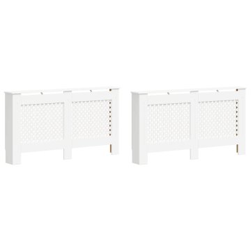 Vidaxl Pokrovi za radiatorje 2 kosa beli 152x19x81,5 cm mediapan