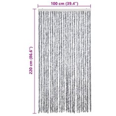 Vidaxl Zavesa proti mrčesu iz šenilje 100x220 cm bela in siva