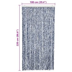Vidaxl Zavesa proti mrčesu iz šenilje 100x220 cm modra, bela, srebrna