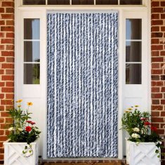 Vidaxl Zavesa proti mrčesu iz šenilje 100x220 cm modra, bela, srebrna