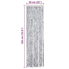 Vidaxl Zavesa proti mrčesu iz šenilje 56x185 cm bela in siva