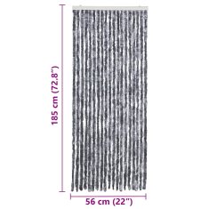Vidaxl Zavesa proti mrčesu iz šenilje 56x185 cm srebrna
