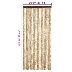 Vidaxl Zavesa proti mrčesu iz šenilje 90x220 cm bež