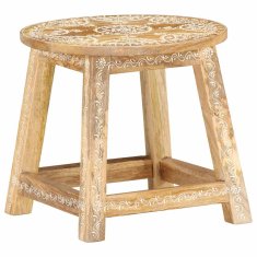 Vidaxl Ročno barvan stolček 38x38x35 cm trden mangov les
