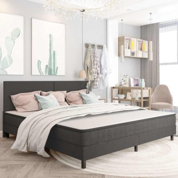 Vidaxl Posteljno vzglavje temno sivo blago 200x200 cm