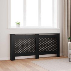 Vidaxl Pokrov za radiator črn 172x19x81,5 cm mediapan