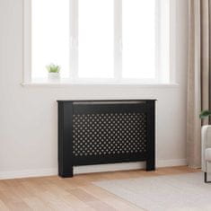 Vidaxl Pokrov za radiator črn 112x19x81,5 cm mediapan