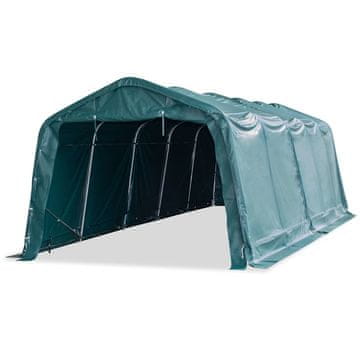 Vidaxl Premični šotor za živino PVC 550 g/m² temno zelen