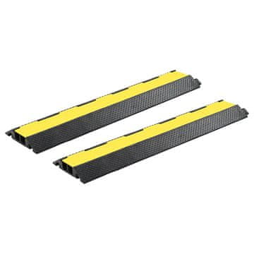 Vidaxl Pohodna zaščita za kable 2 kosa 2 kanala guma 101,5 cm